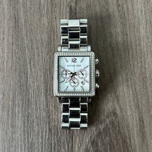 Michael Kors Silver Tone Rose Gold MK5350 Watch Stainless Steel Mother of Pearl